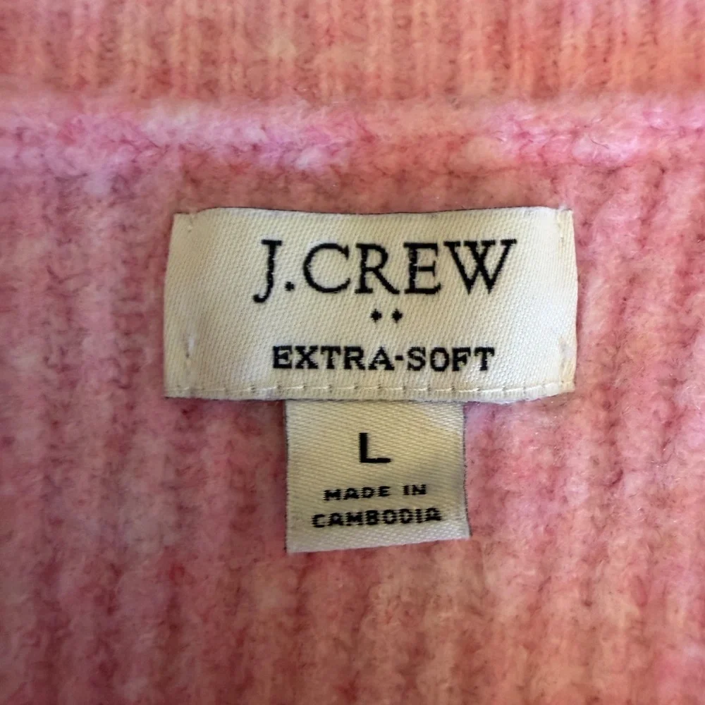 J. Crew Women's Pink Extra Soft Cozy Crewneck Sweater, Size Large